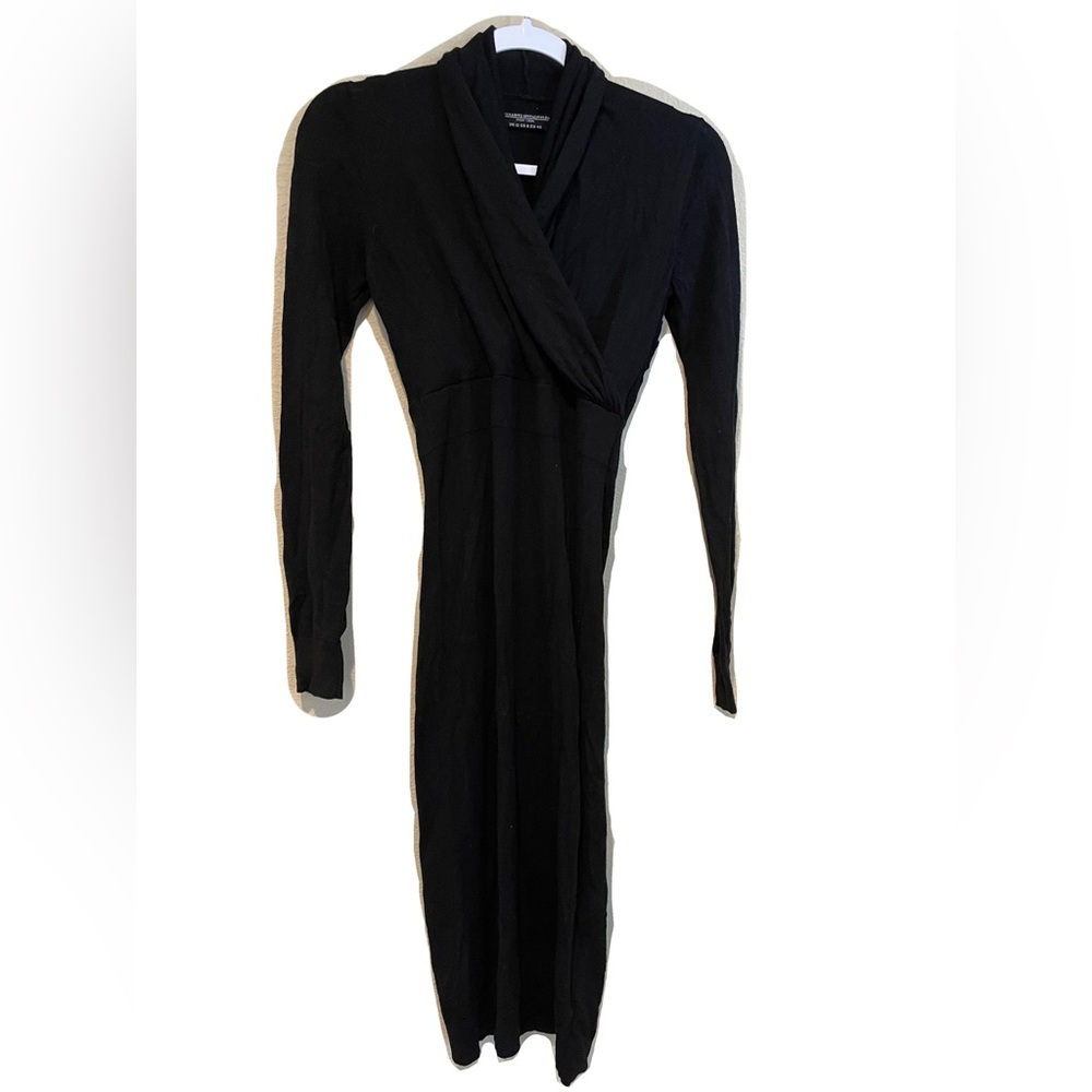 Allsaints Spitafields wool blend midi bodycon dress long sleeve women’s size 8